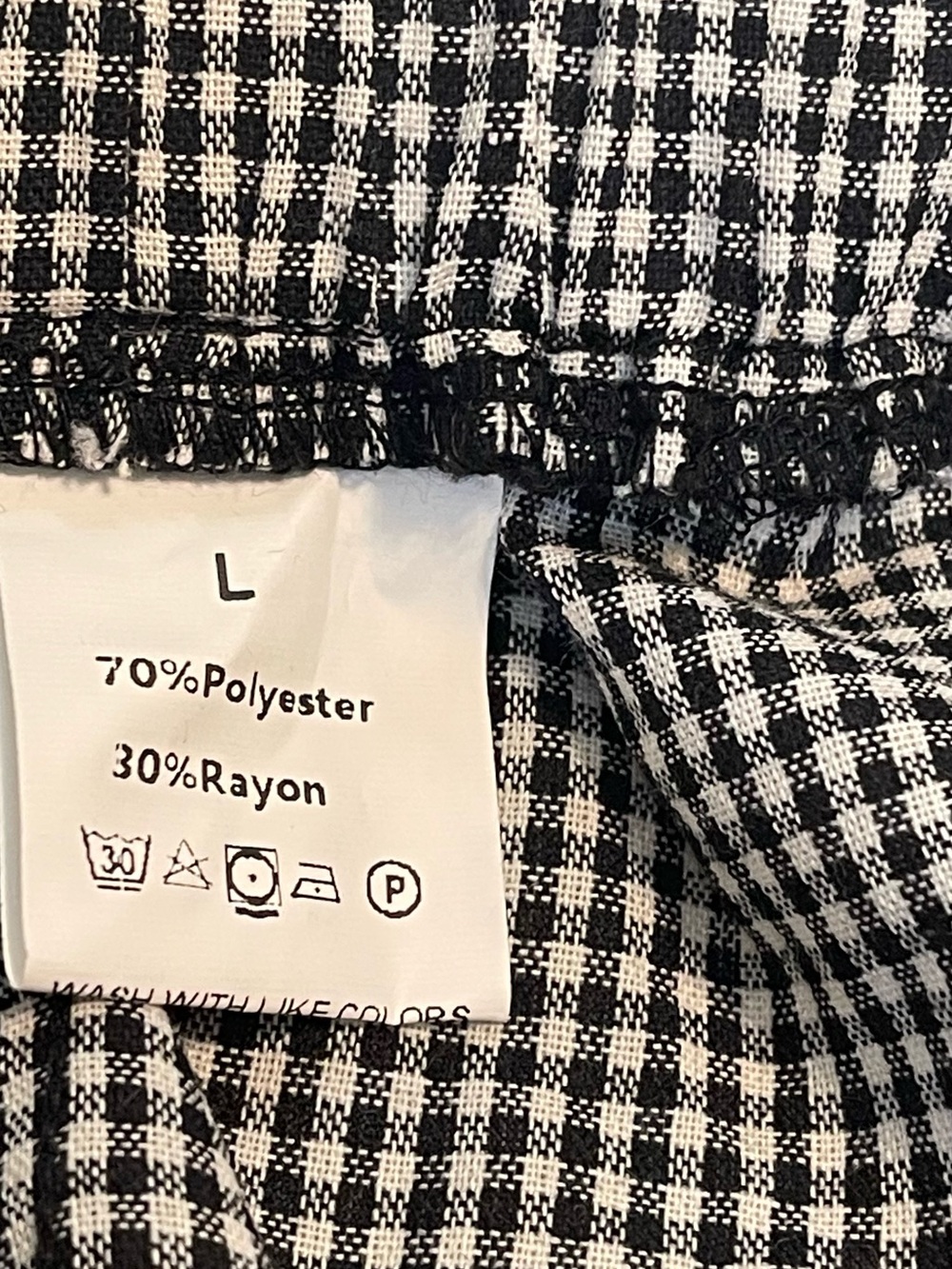 NWOT Wide-Leg B&W Checked Pants w/Pockets - Picture 14 of 16